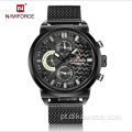 NAVIFORCE 9068 impermeável esportivo masculino relógio para estudante quartzo relógios de pulso multifuncionais